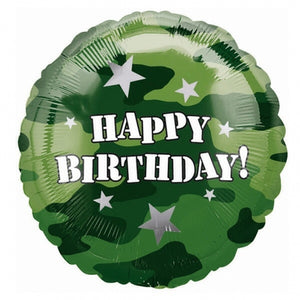 Happy Birthday Camouflage Helium Filled Foil Balloon
