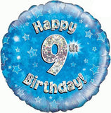 Blue Birthday Air Filled Table Decoration Available In  Ages From 1-21, 30th, 40th, 60th, 70th, 80th And Happy Birthday