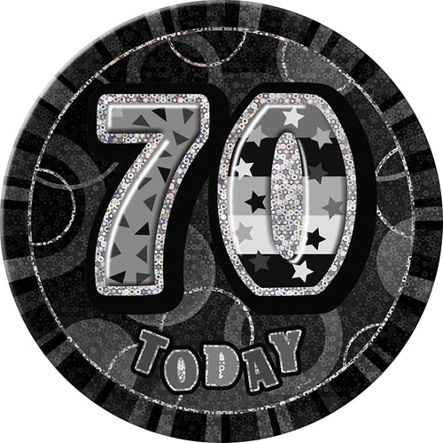 70 Today Black Glitz Jumbo Badge