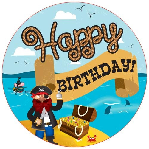 Pirates Happy Birthday Jumbo Badge