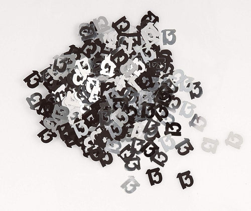 Black And Silver 13 Metallic Confetti 14g