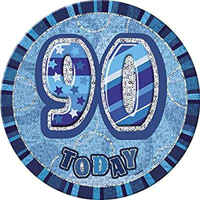90 Today Blue Glitz Jumbo Badge