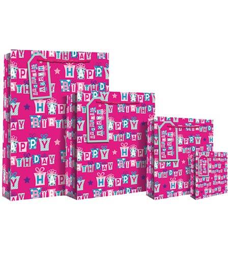 Pink Happy Birthday Medium Gift Bag