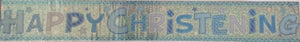 Happy Christening Blue Holographic Banner