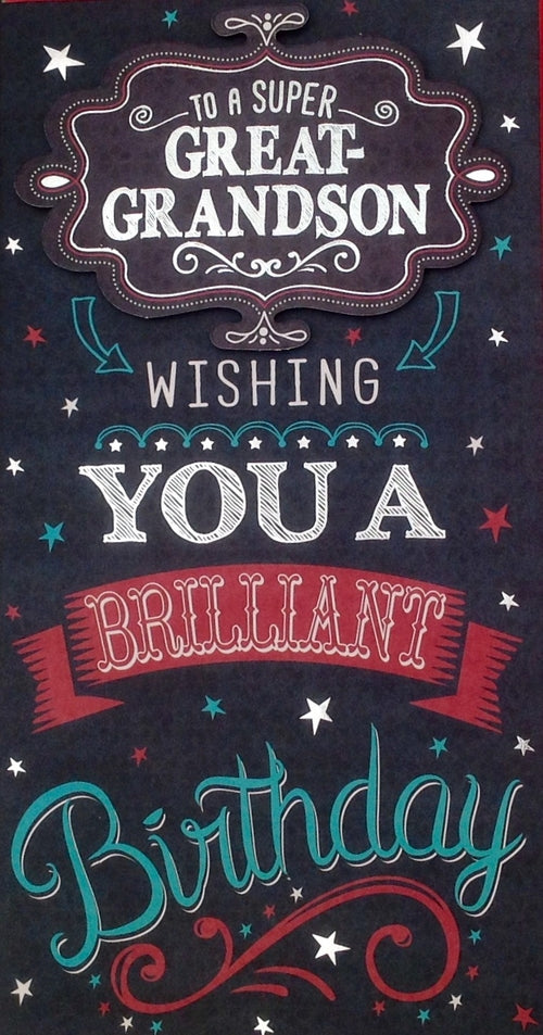 To A Super Great-Grandson Birthday Greeting Card