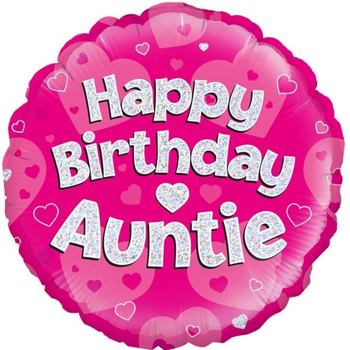 Happy Birthday Auntie Helium Filled Foil Balloon