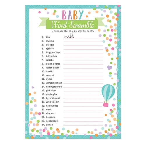 Baby Shower Word Games x24