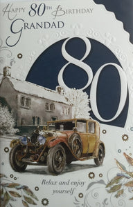 Happy 80th Birthday Grandad Greeting Card