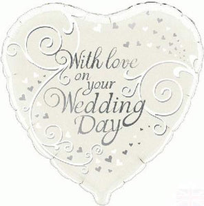 With Love On Your Wedding Day Helium Filled Foil Balloon