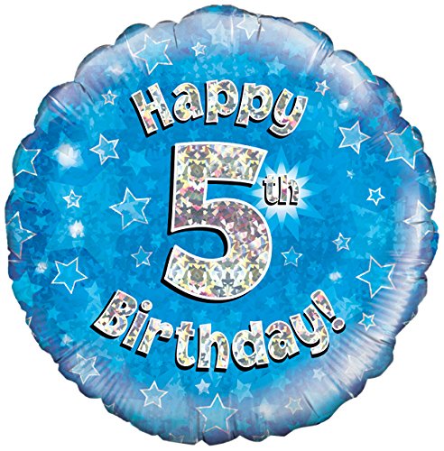 Happy 5th Birthday Blue Helium Filled Foil Balloon