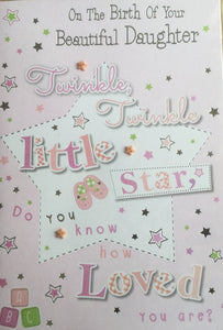 On The Birth Of Your Beautiful Daughter Greeting Card