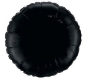 Black Circle Shape Helium Filled Foil Balloon
