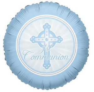 Blue 1st Communion Helium Filled Foil Balloon