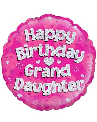 Happy Birthday Grand Daughter Helium Filled Foil Balloon