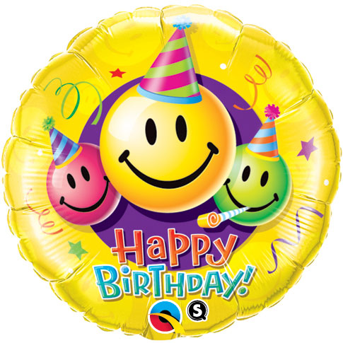 Happy Birthday Emoji Helium Filled Foil Balloon