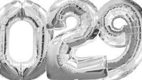 Silver Number Supershape Helium Filled Foil Balloon