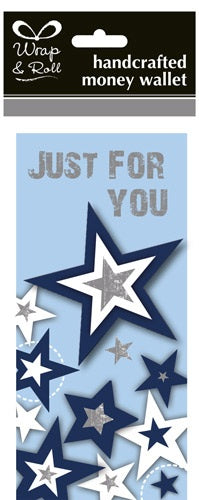 Just For You Blue Stars Handcrafted Money Wallet