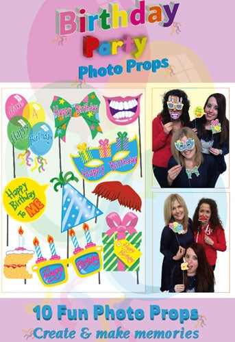 Birthday Party Photo Props (10 Pieces)