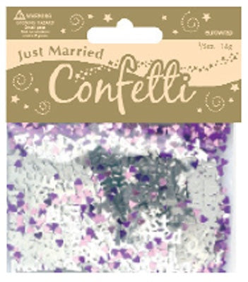 Just Married Silver Metallic Confetti 14g