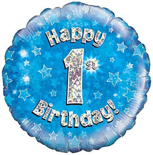 1st Birthday Blue Helium Filled Foil Balloon