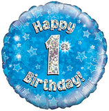 Blue Birthday Air Filled Table Decoration Available In  Ages From 1-21, 30th, 40th, 60th, 70th, 80th And Happy Birthday