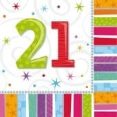 Radiant 21 Party Napkins x16