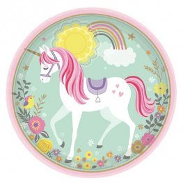 Magical Unicorn Paper Party Plates x8