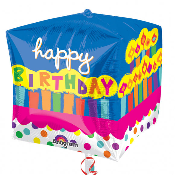 Happy Birthday Cubez Helium Filled Foil Balloon
