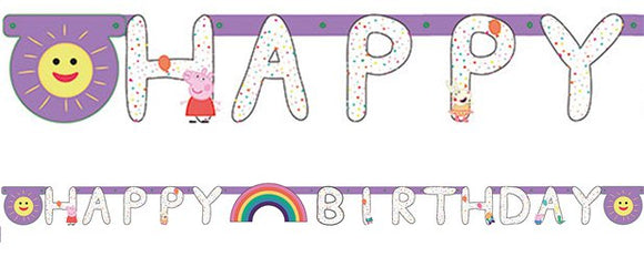 Peppa Pig Happy Birthday Letter Banner