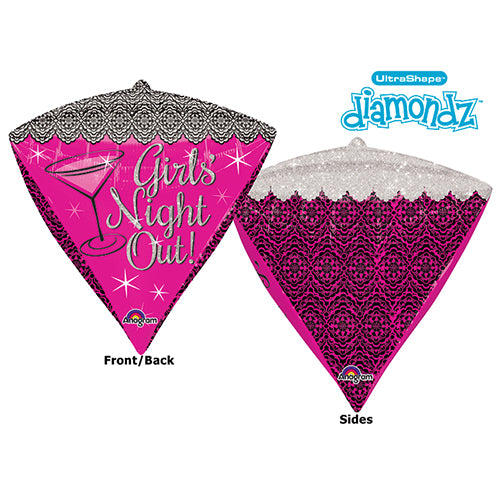 Girls' Night Out Diamondz Helium Filled Foil Balloon