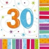 Radiant 30 Party Napkins x16