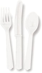 White Plastic Cutlery (18 Pieces)