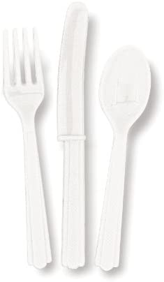 White Plastic Cutlery (18 Pieces)