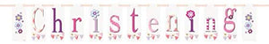 Pink Christening Block Letter Banner