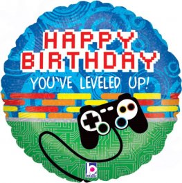 Happy Birthday Game Controller Helium Filled Foil Balloon