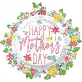 Happy Mother's Day Floral Supershape Helium Filled Foil Balloon
