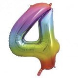 Rainbow Number Supershape Helium Filled Foil Balloon