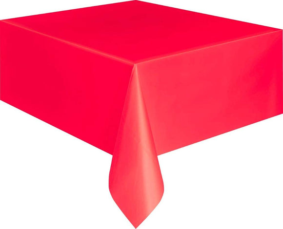 Red Rectangular Plastic Tablecover