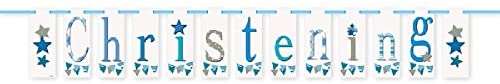 Blue Christening Block Letter Banner