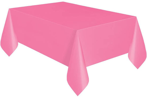 Hot Pink Rectangular Plastic Tablecover