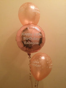 3 Balloon Cluster Consisting of 1 x 18" Personalised Foil Balloon And 2 x Latex Balloons