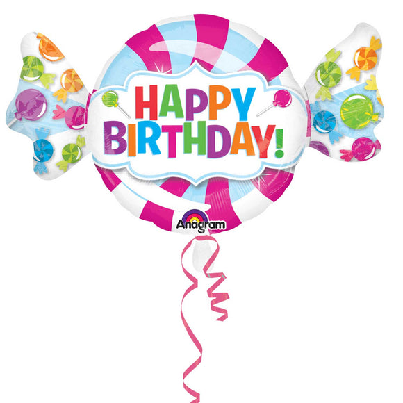Sweet Shop Happy Birthday Helium Filled Supershape Foil Balloon