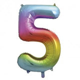 Rainbow Number Supershape Helium Filled Foil Balloon
