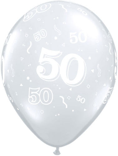 50 Around Diamond Clear Latex Balloon (Sold loose)