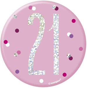 Age 21 Pink Badge