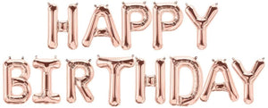 13 Piece Rose Gold Happy Birthday Air Fill Balloon Banner Kit