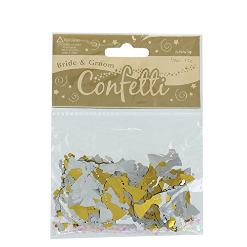 Bride And Groom Silver And Gold Metallic Confetti 14g