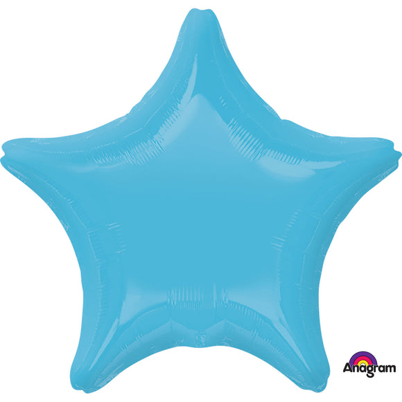 Caribbean Blue Star Shape Helium Filled Foil Balloon
