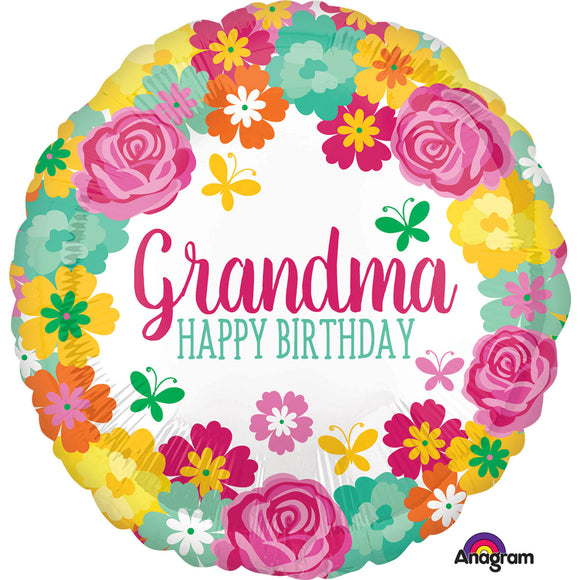 Grandma Happy Birthday Helium Filled Foil Balloon