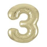 White Gold Number Supershape Helium Filled Foil Balloon